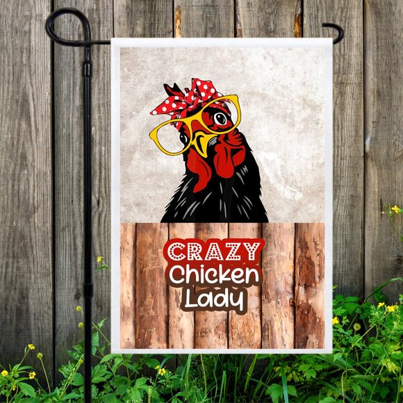 Chicken Lady / Coop Yard Sign Flag Humor 12 x 18 - Choose 1 of 3 - Picture 2 of 3